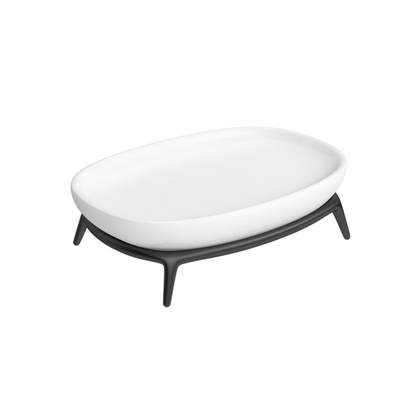 Saboneteira Apoio Jader Almeida Deca Black Matte/Branco 2014.BL100.MT.BR