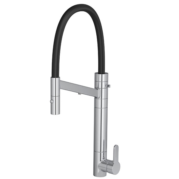 Monocomando Mesa Cozinha Bica Alta Fitro Twin Colore Cromado e Preto 2241.C.PT