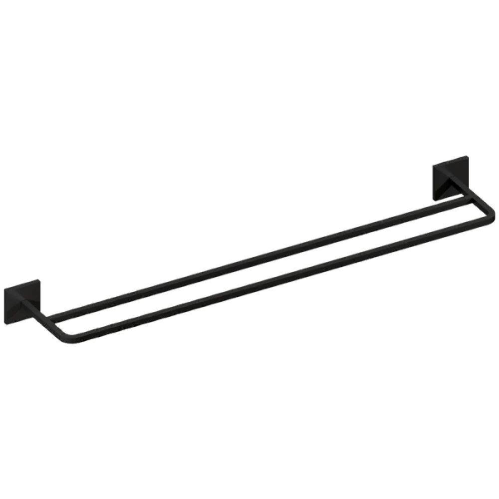 Toalheiro Duplo Quada 60cm Preto Fosco